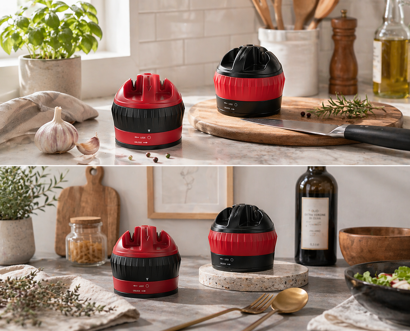 Kitchoice®019 Mini Knife Sharpener – Suction Base, Fast & Easy Sharpening