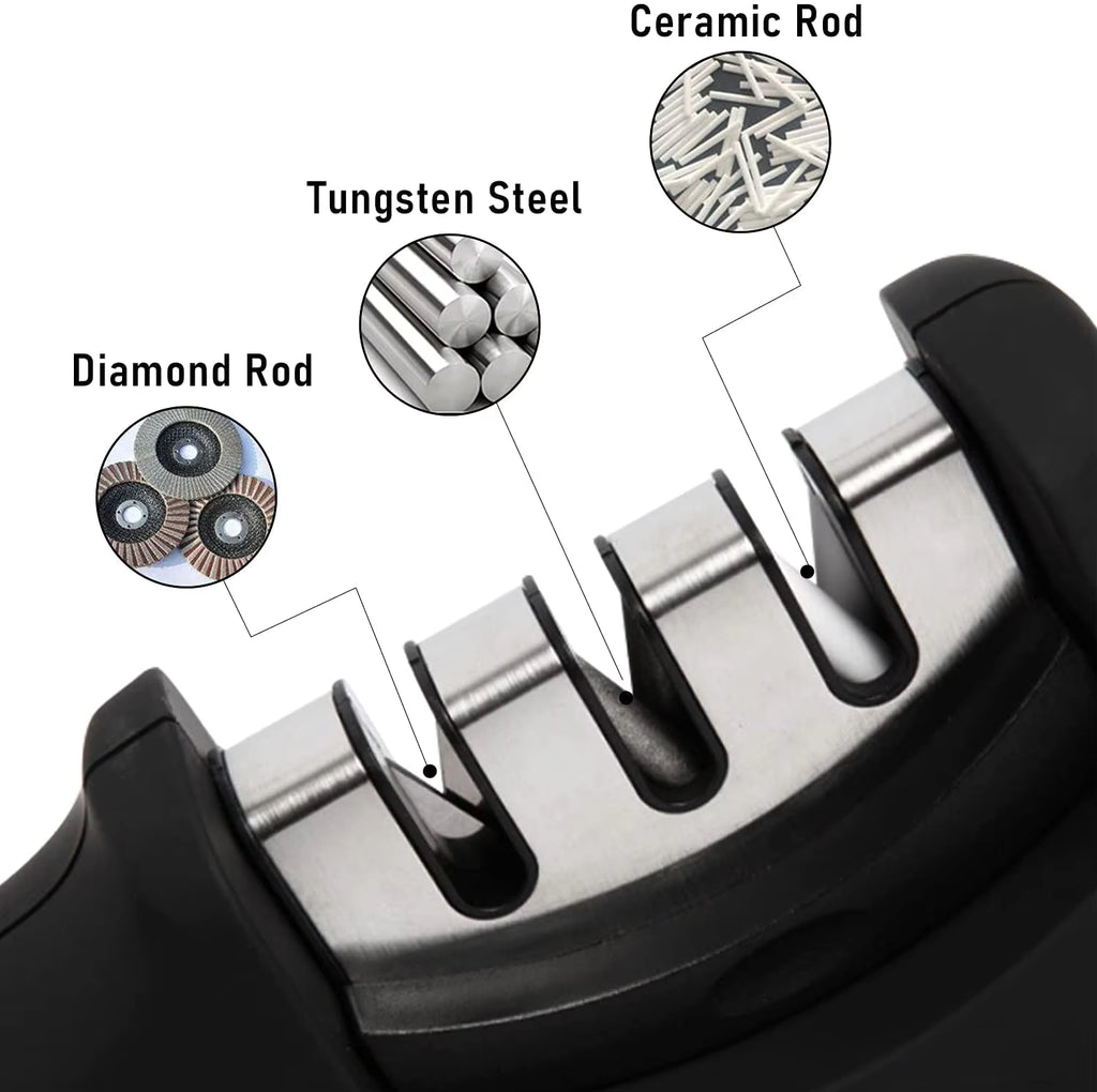Kitchoice®063 -3-Stage Knife Sharpener Helps Repair, Restore and Polish Blades