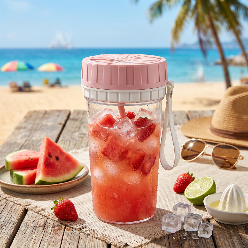 Kitchoice® Portable Blender for Smoothies USB Rechargeable Personal Juicer Cup Electric Fruit Mixer Travel Blender Bottle