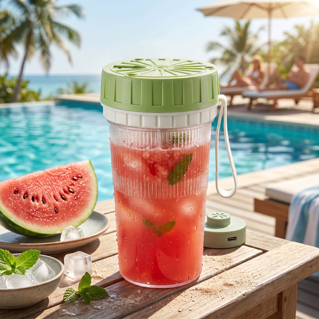 Kitchoice® Portable Blender for Smoothies USB Rechargeable Personal Juicer Cup Electric Fruit Mixer Travel Blender Bottle