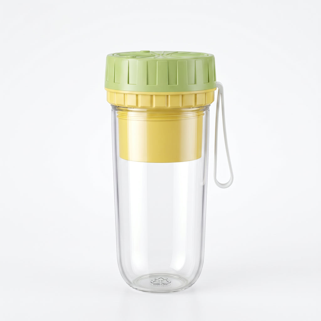 Portable Blender Juicer Cup, USB Rechargeable Personal Smoothie Maker with Glass Cup for Fruit Juice & Shakes