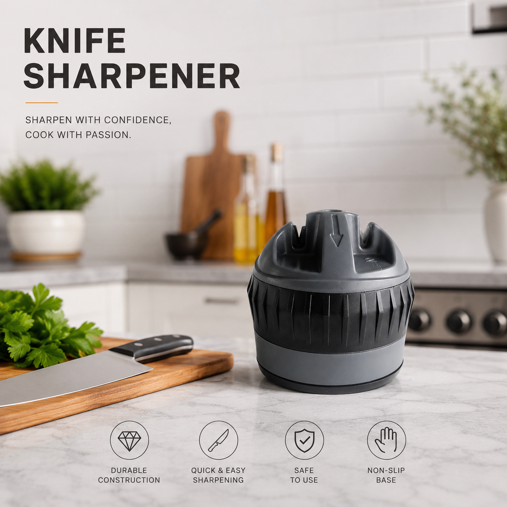 Mini Suction Base Knife Sharpener-Fast, safe, and easy sharpening for dull kitchen knives in seconds