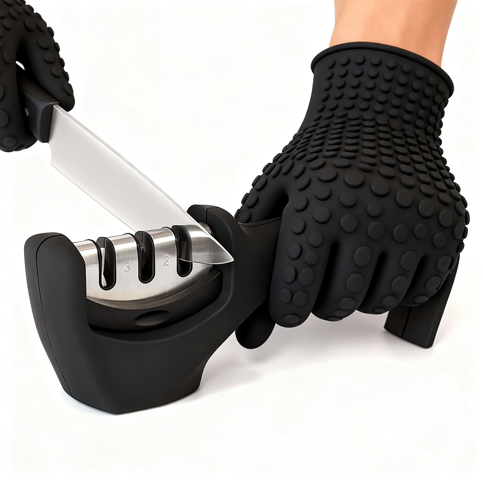 Kitchoice®063 -3-Stage Knife Sharpener Helps Repair, Restore and Polish Blades